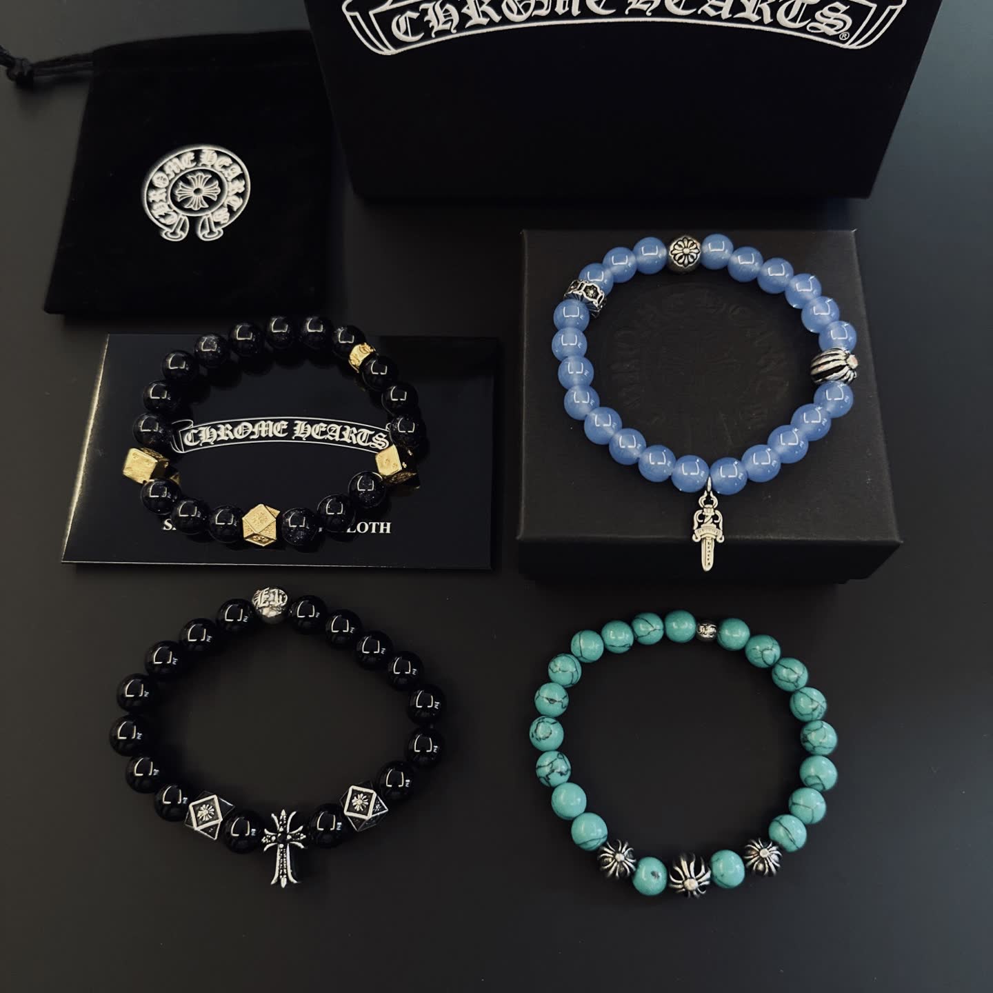 Chrome Hearts Beaded Bracelets Set Chrome Hearts Beaded Bracelets Set